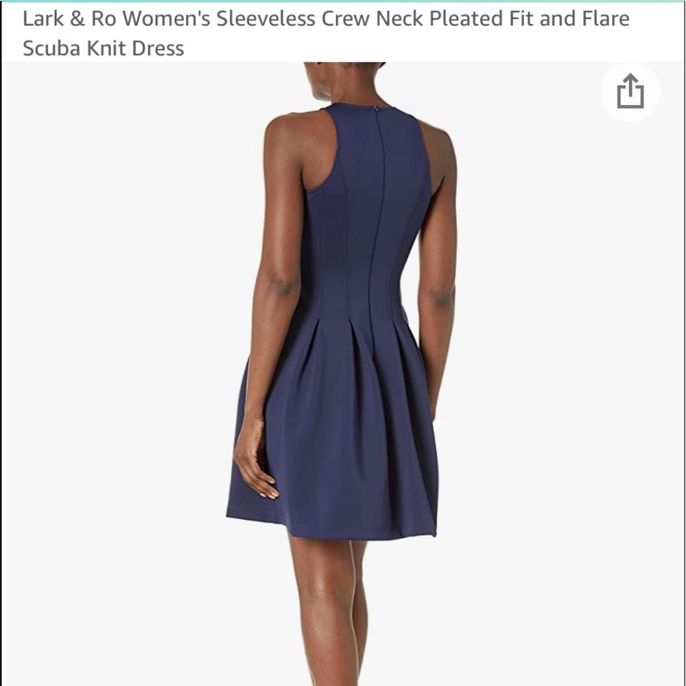 Lark & Ro Women’s Sleeveless Crew Neck Pleated Fit and Flare